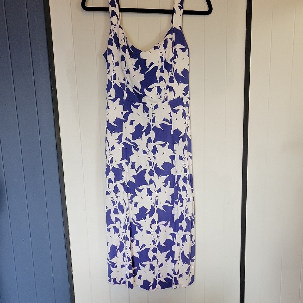 Floral Blue and White Women's Dress
